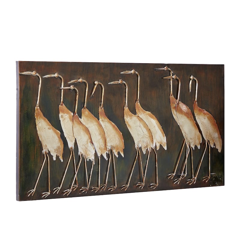 Brown Metal Bird Home Wall Decor