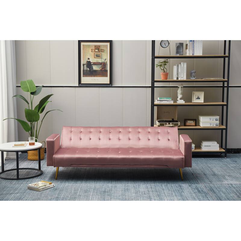 75'' Wide Tufted Velvet Convertible Sleeper sofa