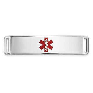 for Women Diamond2Deal 14k White Gold Epoxy Enameled Medical ID Plate for Bracelet # 816 for Women Diamond2Deal 14k White Gold Epoxy Enameled Medical ID Plate for Bracelet # 816