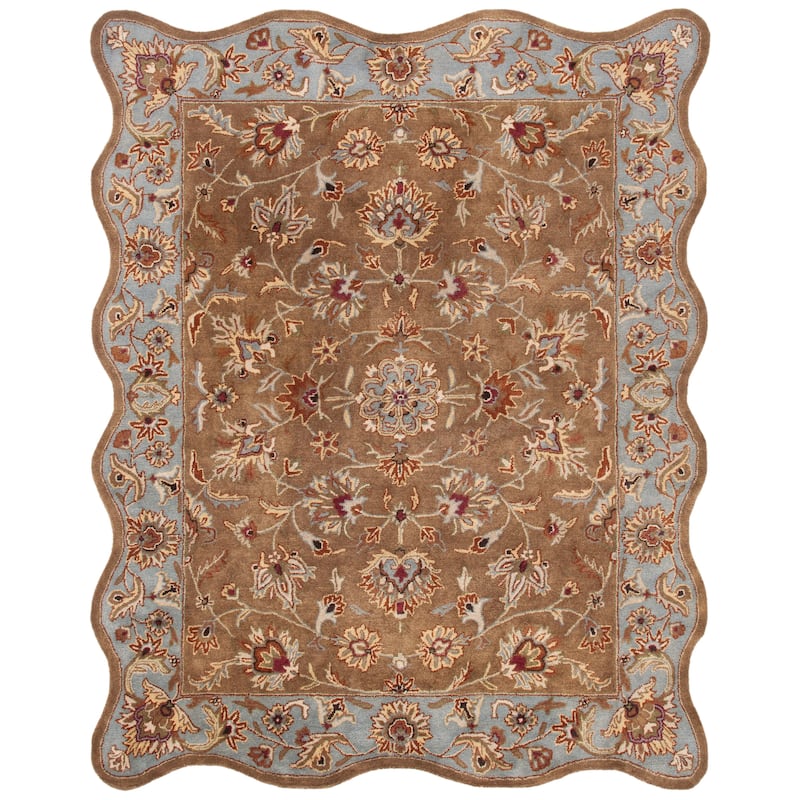 SAFAVIEH Handmade Heritage Heritage Bloom Brown/ Blue Wool Rug