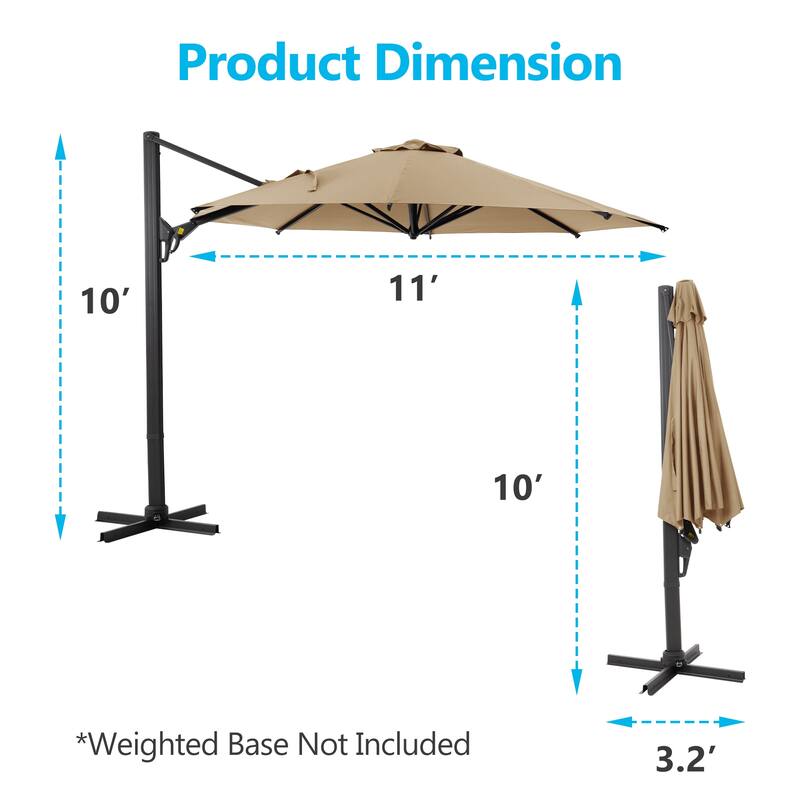 Royalcraft 11 ft Cantilever Patio Offset Umbrella