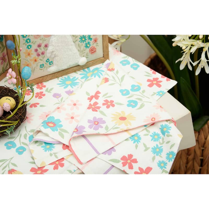 Bunnies & Blooms Placemats Set of 6, 14" x 20" - Multicolored
