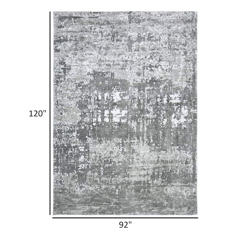 Monty 8 x 10 Area Rug, Abstract Pattern, Gray Ivory Polyester, Cotton Back - 8 x 10