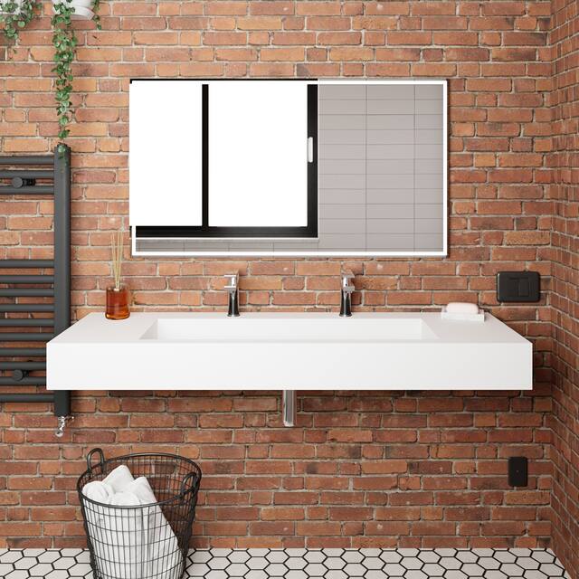 Pyramid Solid Surface Wall-Mounted Bathroom Sink