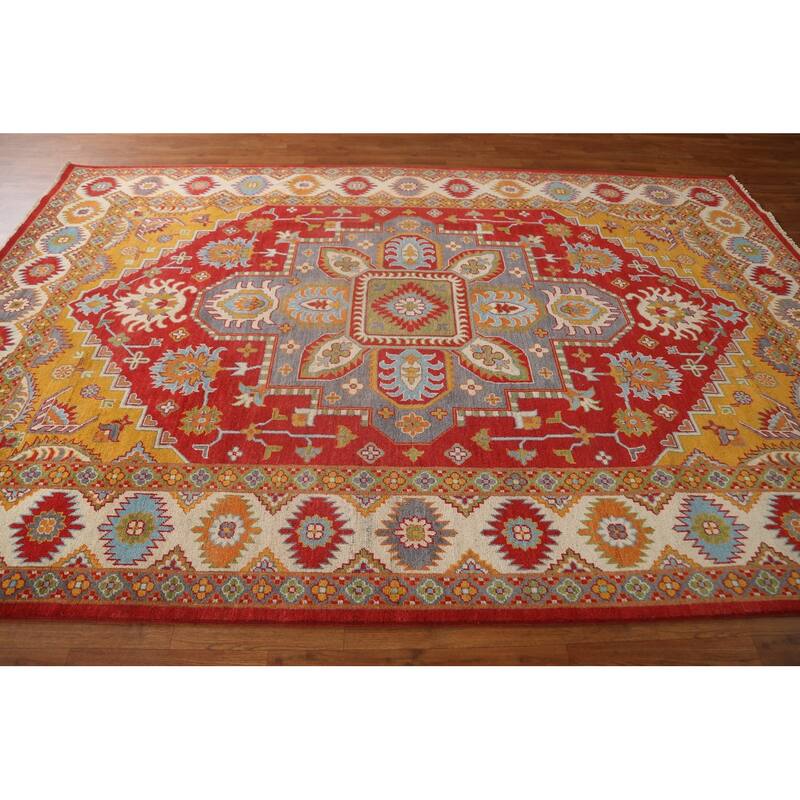 Geometric Traditional Kazak Oriental Area Rug Hand-knotted Wool Carpet - 6'7" x 10'0"