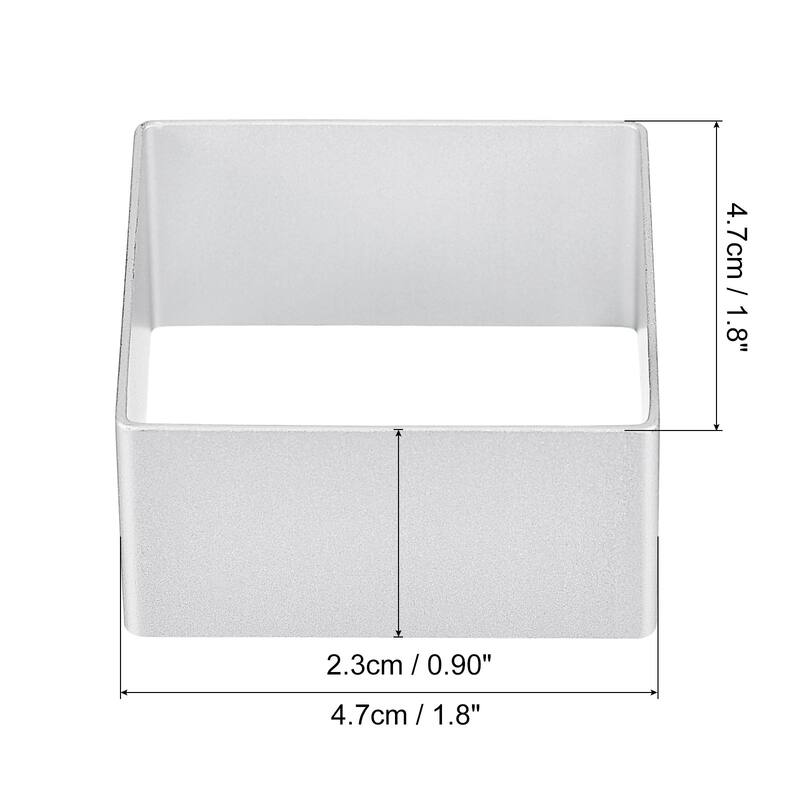 12pcs Metal Cookie Cutter Aluminum Alloy Square Cookie Cutter for Biscuit Silver - Silver