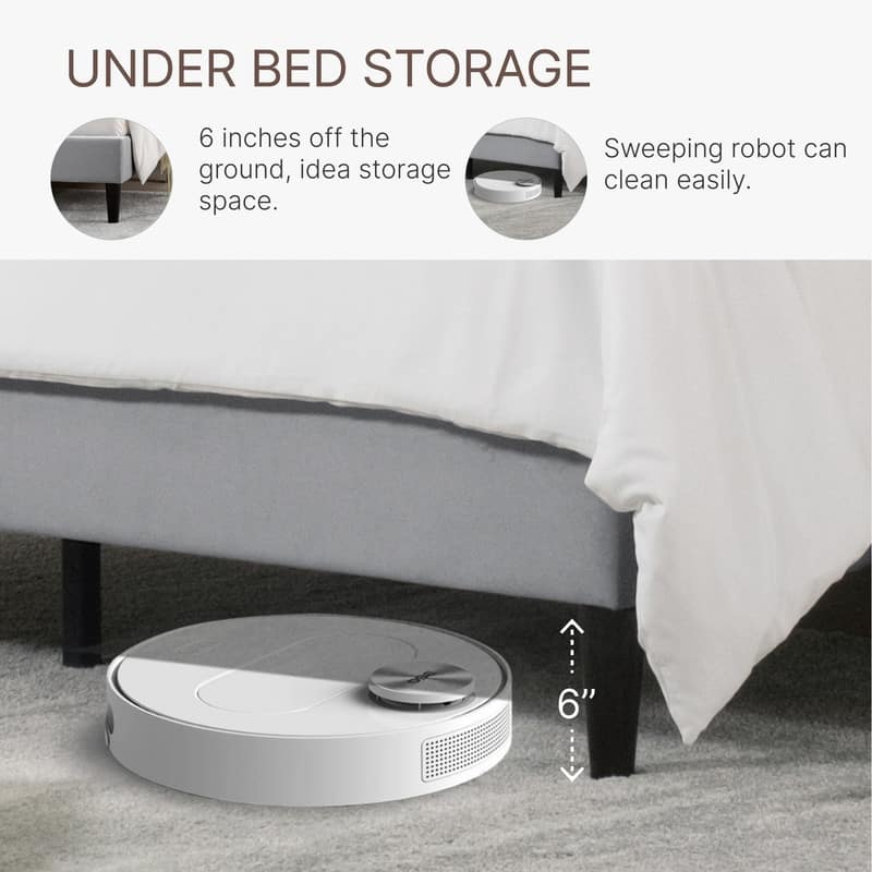 Eleanor Upholstered Platform Bed Frame with Vertical Stripe Headboard