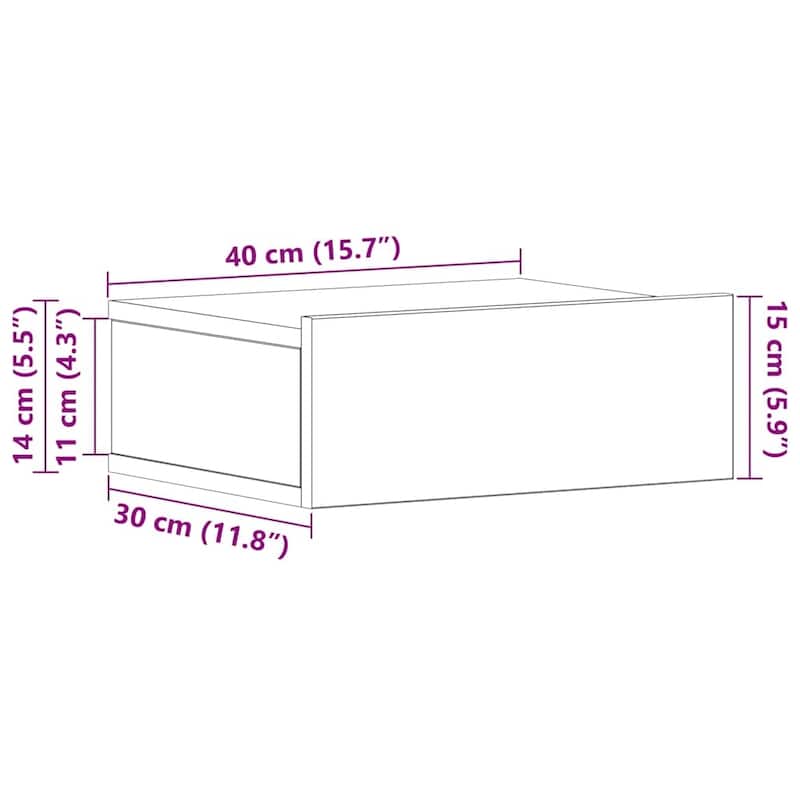 vidaXL Floating Nightstands Wall Mounted Bedside Furniture Engineered Wood
