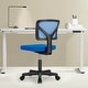 preview thumbnail 14 of 44, Office Computer Desk Chair with Wheels, Ergonomic Low-Back Mesh Rolling Work Swivel Chairs, Armless Comfortable Lumbar Support Blue