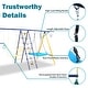 preview thumbnail 10 of 12, Roomfitters 7-in-1 Metal Swing Set, 500 lbs Capacity, Slide, 2 Swings, Climbing Net, Gym Ring & Basket, Multicolor