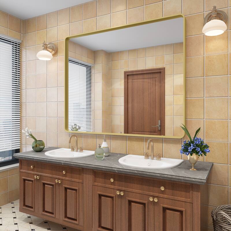 Aluminum alloy Framed Tempered Glass Wall Bathroom Vanity Mirror