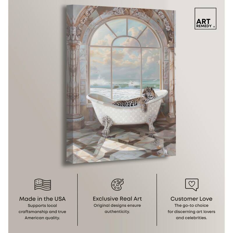 Jaguar Arch Bathroom Glam Canvas by Art Remedy, Gallery Wrapped