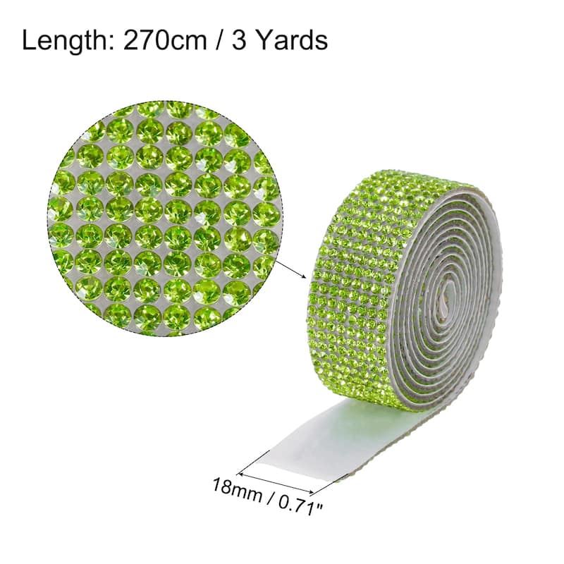 3Roll 3 Yards 8mm Diamond Ribbon White - Light Green - 18mm