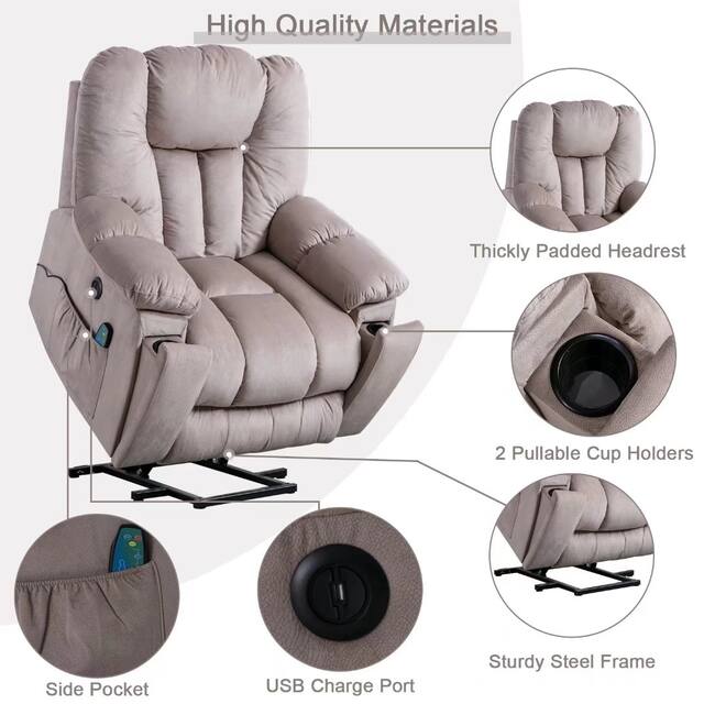 Super Big Power Assist Lift Recliner chair With Massage