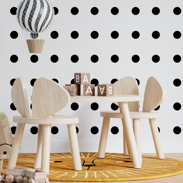slide 2 of 7, Polka Dots Classic Black Wall Stickers Home Decals Nursery Decors