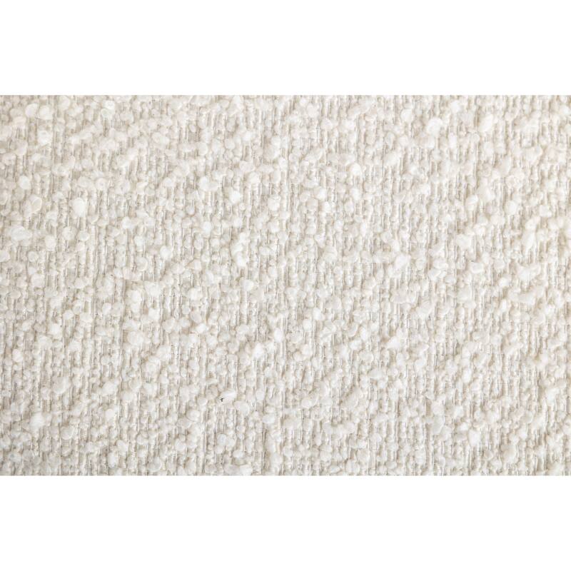 Cream White Modern 31" Boucle Upholstered Barrel Chair with 360° Swivel and Round Metal Base