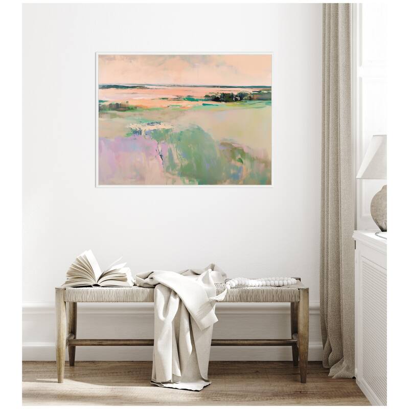 Kate and Laurel Sylvie Pastel Horizon III Framed Canvas by Amy Lighthall