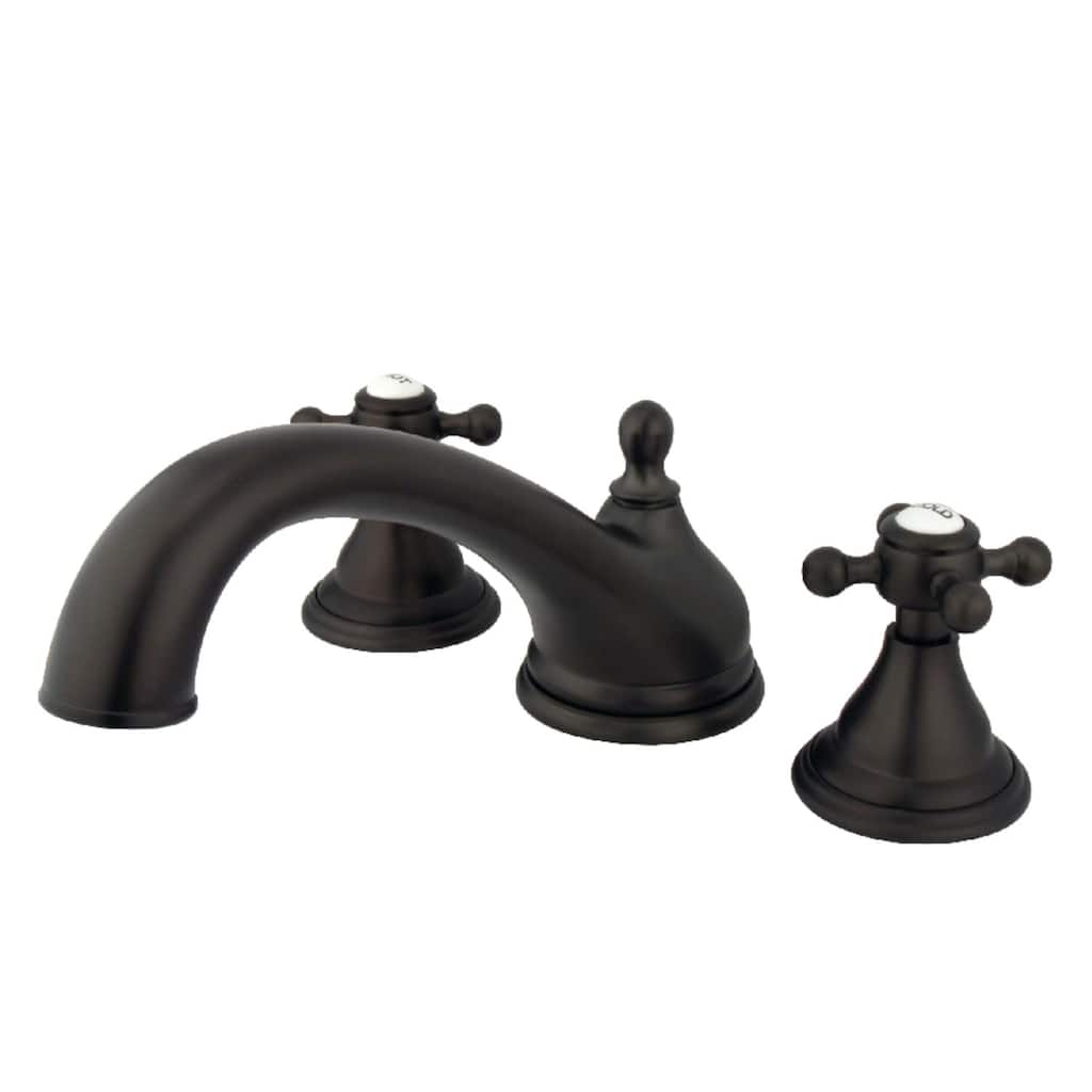 Kingston Brass Vintage Deck Mounted Roman Tub Filler with Cross