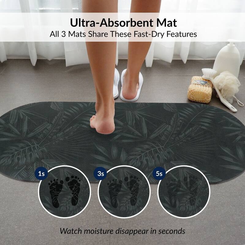 Decorative 3-Piece Bath Mat Set Includes Standard, Runner, and Contour