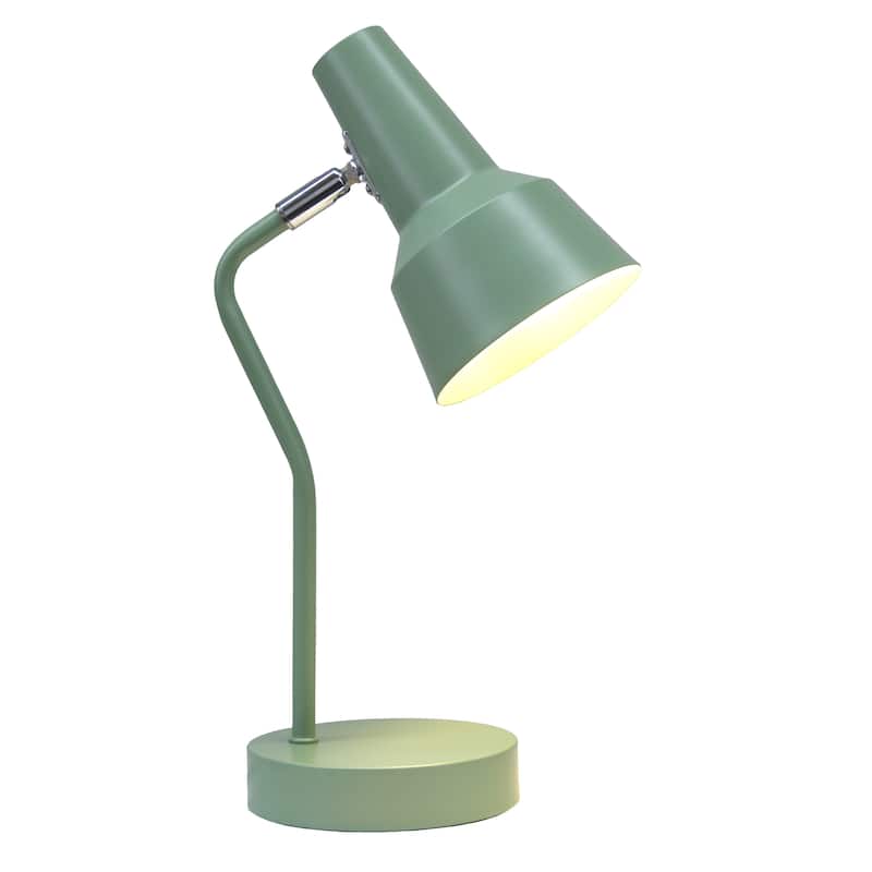Metal Gooseneck Desk Lamp Adjustable Task Light for Home Office - 7.80 x 5.20 x 15.20 in. (L x W x H)