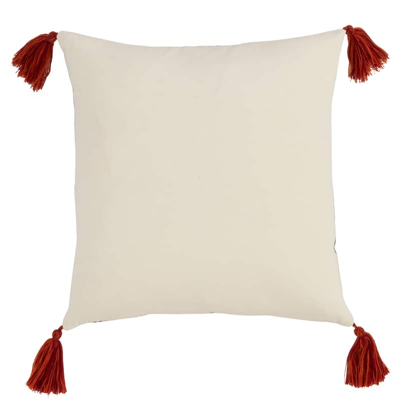Tasseled Throw Pillow With Llama Design