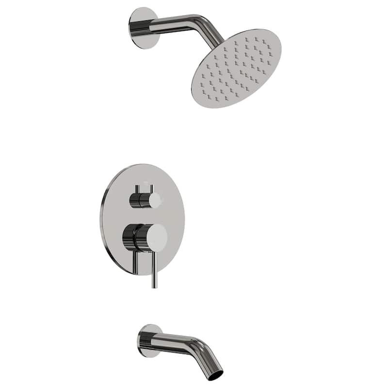 6" Dual-Function Tub and Shower Faucet Set, Modern Tub And Shower Trim Kit Valve Included