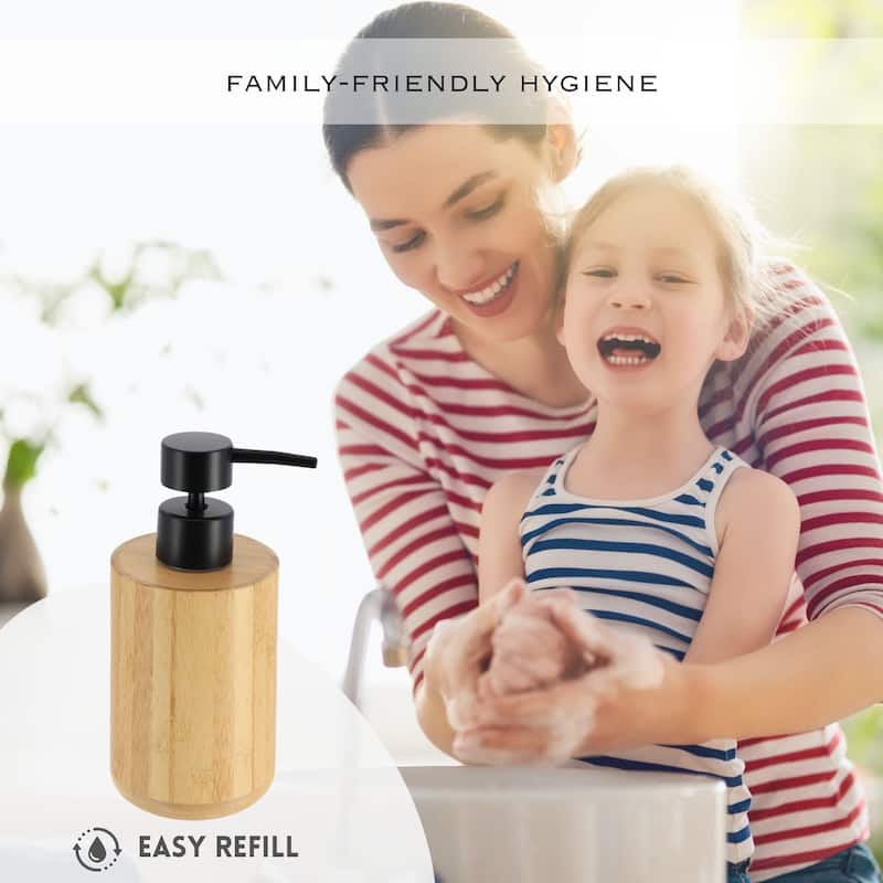 5-Piece Bathroom Accessory Set Bamboo Natural Decor