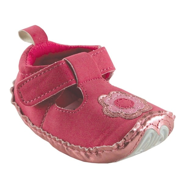 slide 1 of 1, Luvable Friends Baby Girl Crib Shoes, Pink Mary Jane 0-6 Months - Pink Mary Jane