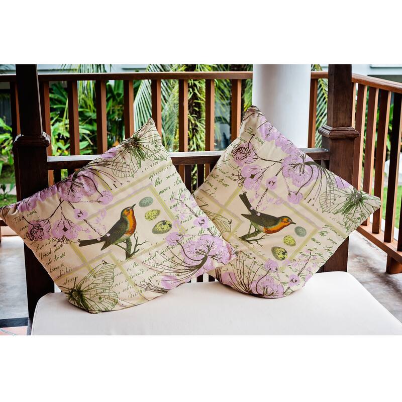 Singing Bird Indoor/Outdoor Throw Pillow