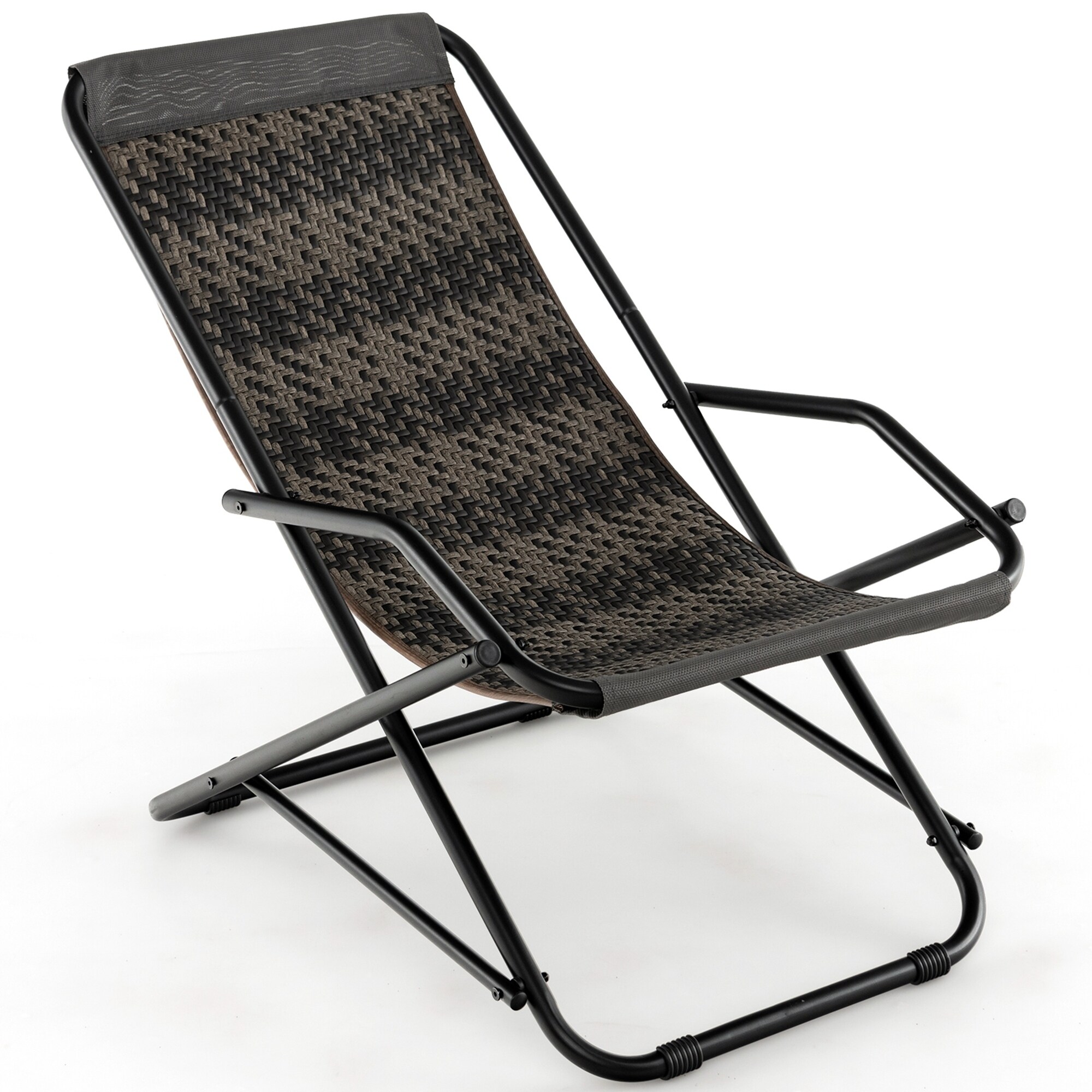 Costway garden folding rattan aluminum recliner chair outlet