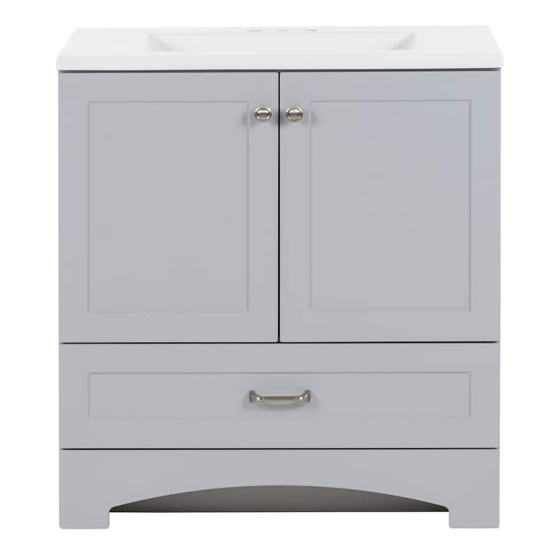 Spring Mill Cabinets Emlyn 30.5" Bathroom Vanity With Drawer and White Sink Top