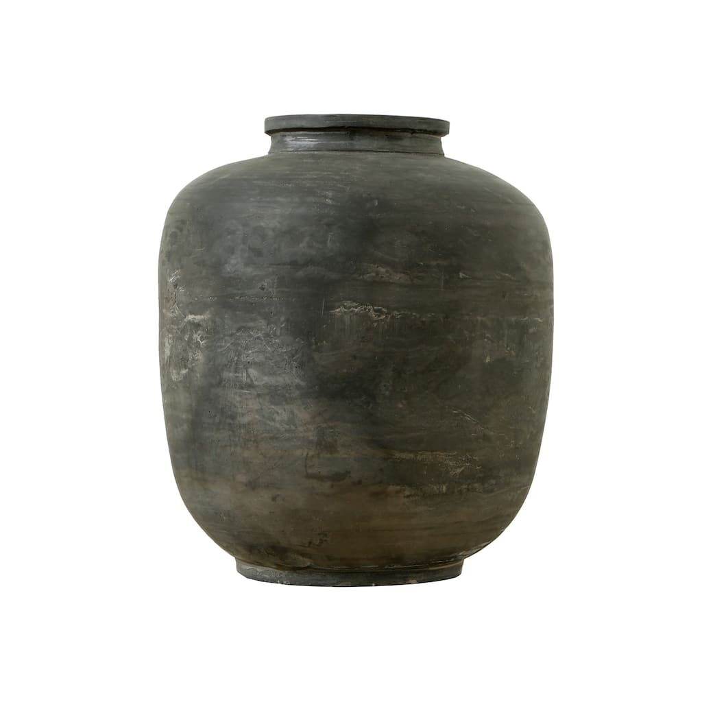 Artissance 11.8"H Medium Earthy Gray Ceramic Indoor Outdoor Pottery Vase, Home and Garden Decor