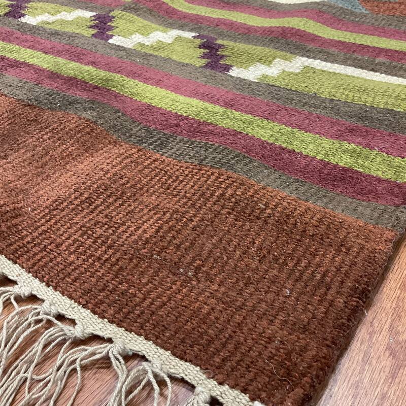 HERAT ORIENTAL Handmade 2'6 x 8'3 Chenille Geometric Kilim Runner - 2'6" x 8'3"