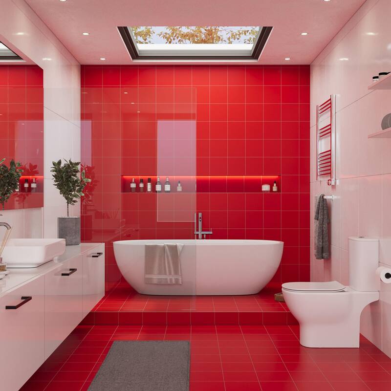 Merola Tile Monocolor Premium Rojo Volcan 7-7/8" x 7-7/8" Ceramic Floor and Wall Tile - Case (25 Tiles)