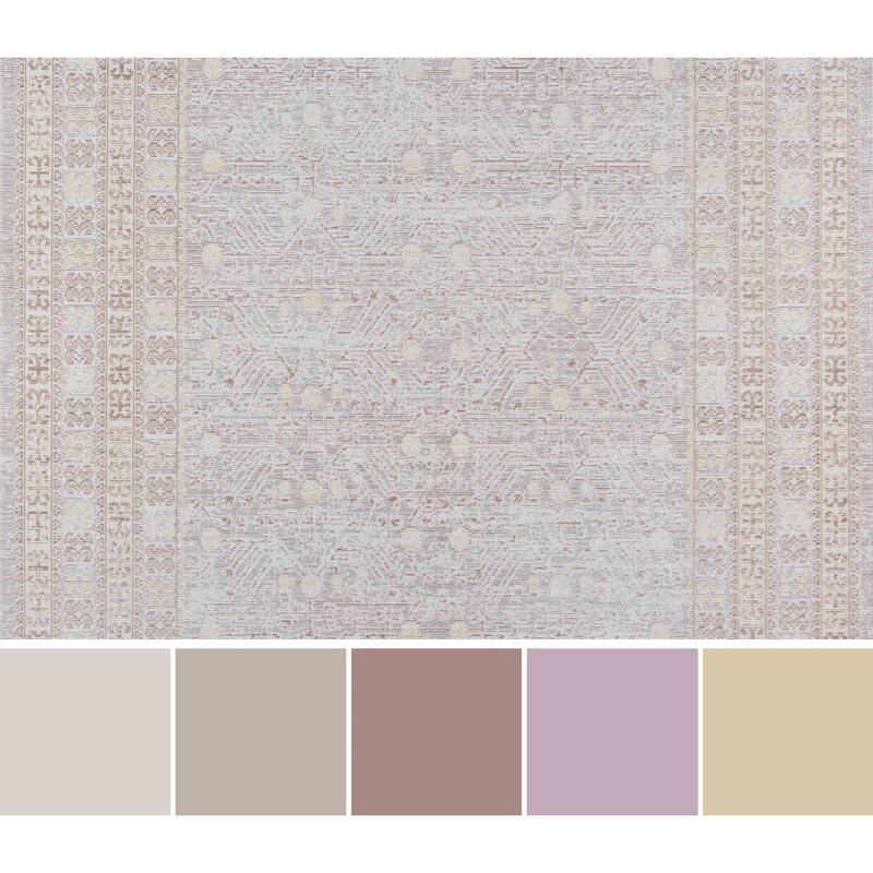 ECARPETGALLERY Machine Woven Valeria Grey Area Rug