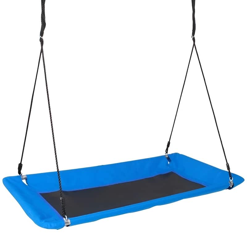 Blue 900D Oxford Tree Swing with Steel Frame, 700lb Kids Platform Seat - 60" L x 32" W x 2" H - Blue