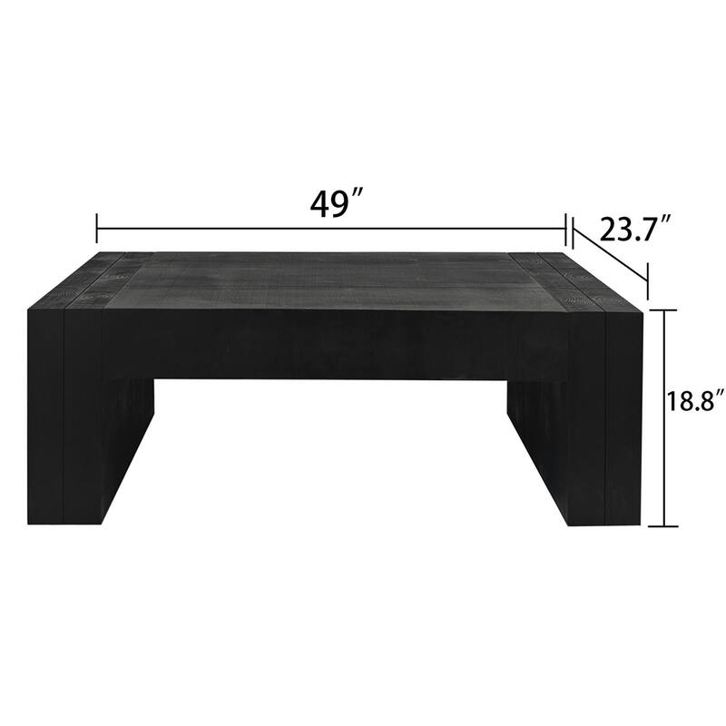 Modern Farmhouse Rectangular Table Wood Coffee Table for Living Room