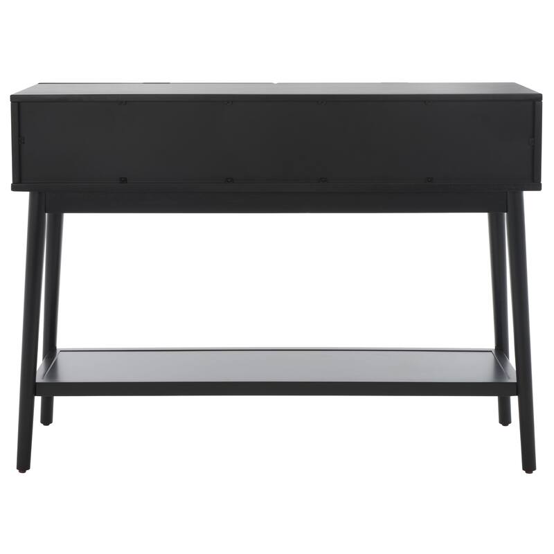 SAFAVIEH Capitola 2-Drawer Rattan Console Table - 42 In. W x 14 In. D x 31 In. H - 42Wx14Dx31H - Black