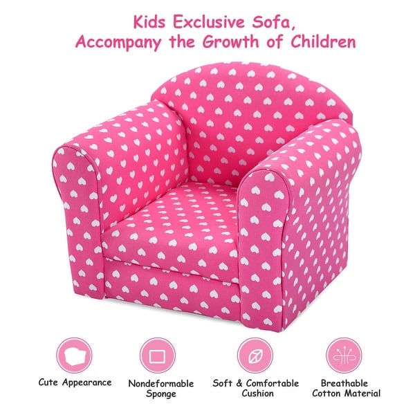 Costway Pink W Stars Kid Sofa Armrest Chair Couch Costway Pink W Stars Kid Sofa Armrest Chair Couch