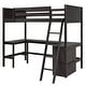 preview thumbnail 12 of 16, Twin Size Wooden Loft Bed with Ladder, Shelves and Desk, Espresso
