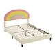 preview thumbnail 5 of 27, Rainbow Shaped Upholstered Platform Bed with Height-adjustbale Headboard