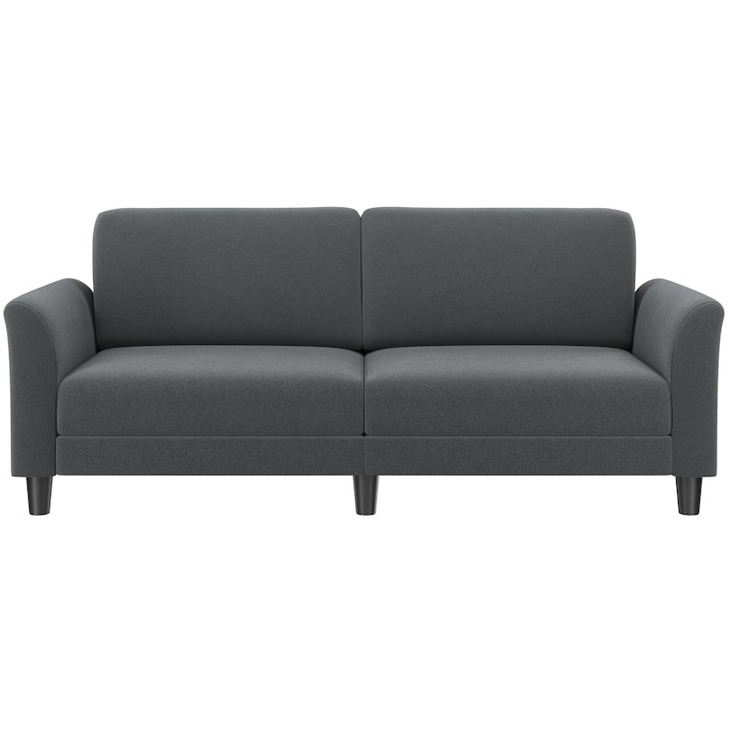 Yaheetech 2-Seater Upholstered Couch with Linen Fabric Sectional Sofa, Dark Gray - 75.5"×31"×35"