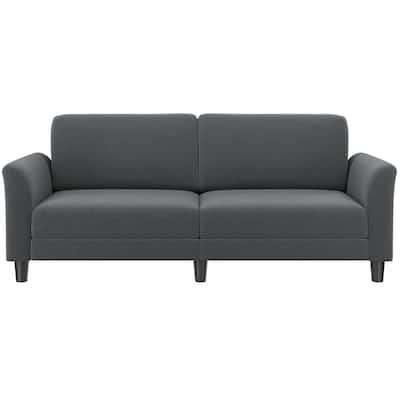 Yaheetech 2-Seater Upholstered Couch with Linen Fabric Sectional Sofa, Dark Gray - 75.5"×31"×35"