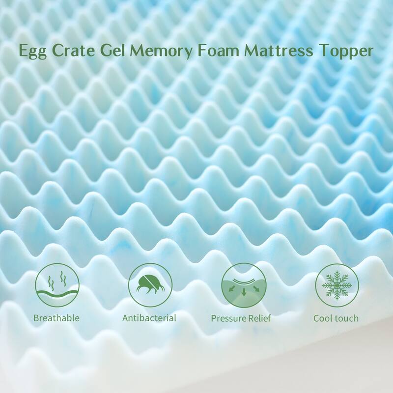Novilla 4inch Cool Gel Memory Foam Mattress Topper Pad On Sale Bed