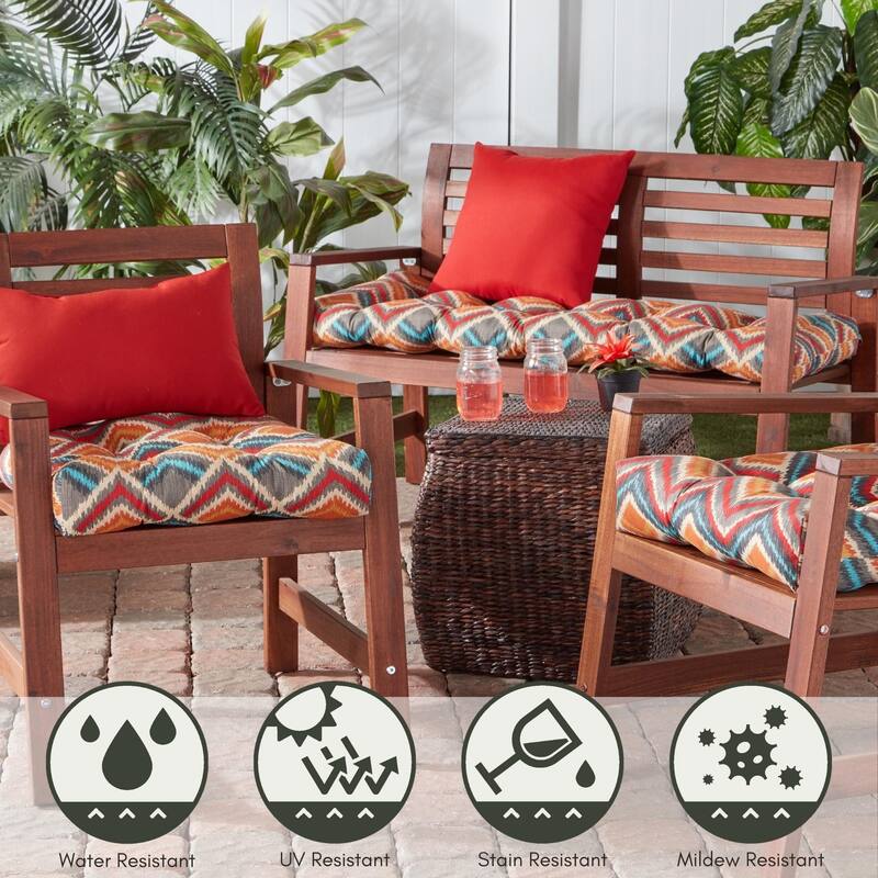 Greendale Home Fashions Multicolor Outdoor Dining Seat Cushion (Set of 2)