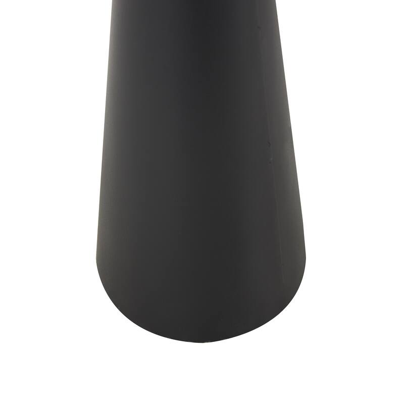 Black Metal Art Deco Fluted Decorative Vase