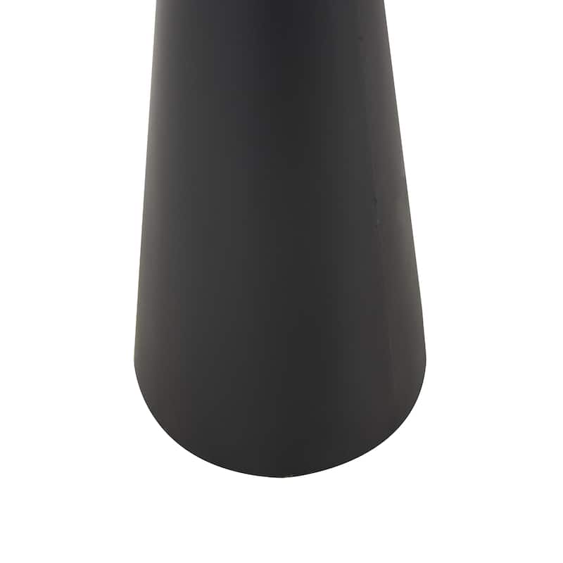 Metal Art Deco Fluted Vase - Black - Roche River Decor