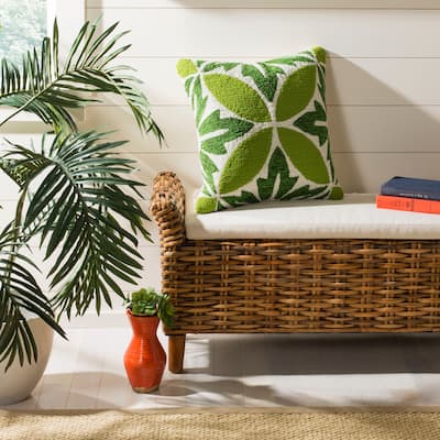 SAFAVIEH Paradise Elfgard Decorative Pillow- Green / White