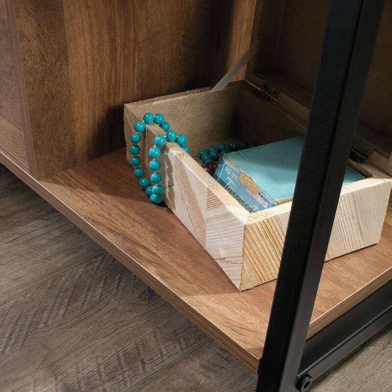 Wood Dresser with Spacious Drawers and Open Shelves