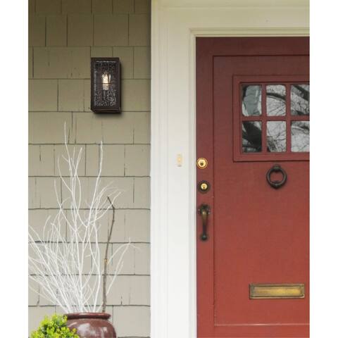 Westinghouse Lighting Wrightsville One-Light Outdoor Wall Fixture, Oil Rubbed Bronze Finish with Clear Raindrop Glass